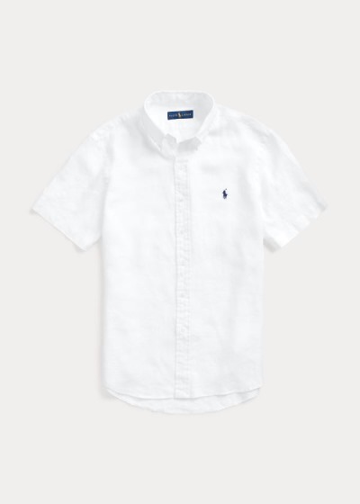 Camisa Polo Ralph Lauren Hombre Blancos - Classic Fit Linen - JYMFK0752